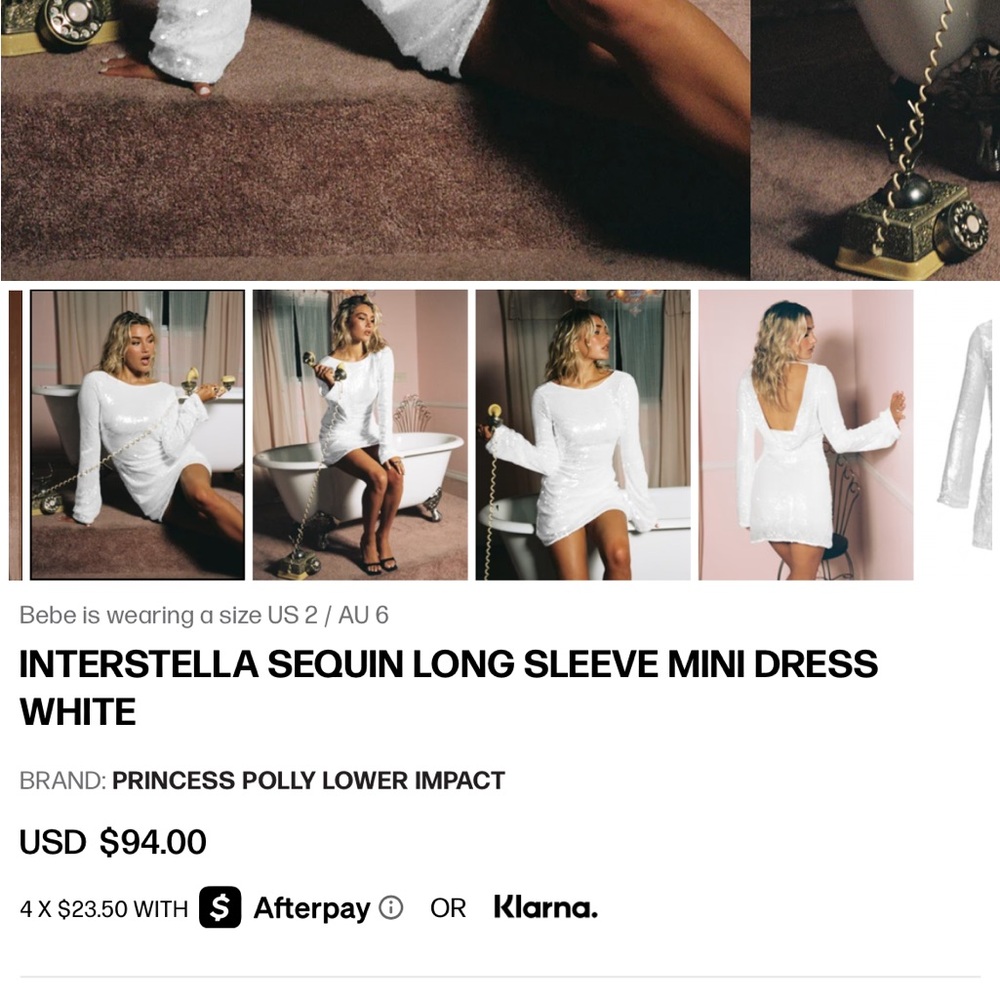 Princess Polly White Sequin Mini Dress
